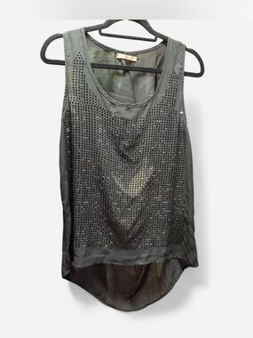 Toi et Moi Black Studded Sleeveless Tank Top